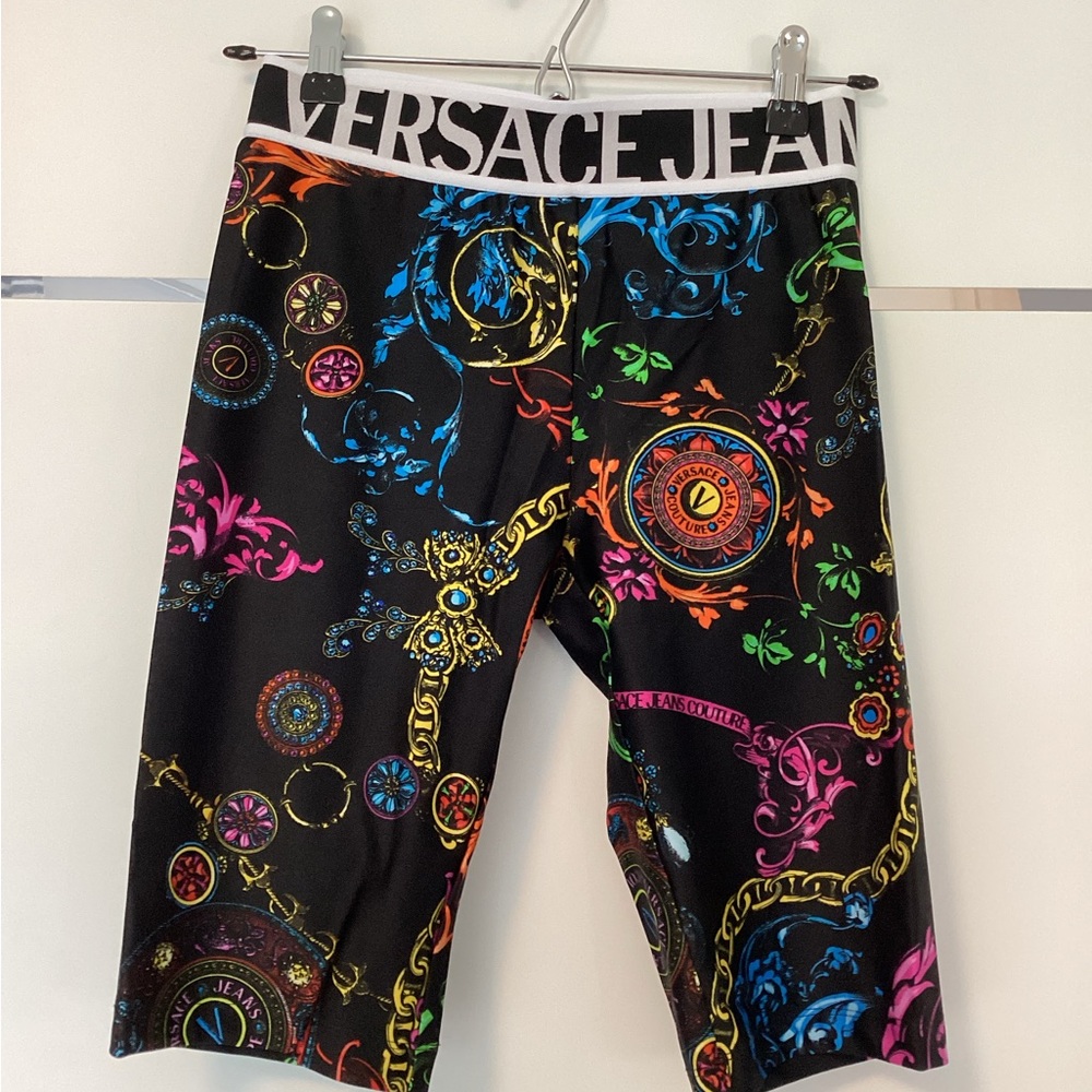 Versace Jeans Collection Black Multicolor Swim Shorts